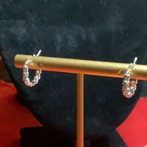 Sterling Silver Daisy Hoop Earrings